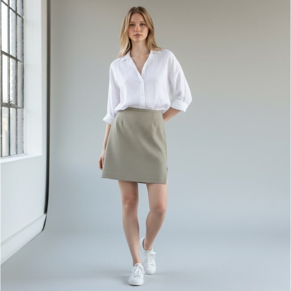 RENA LANGE Women's Mini Skirt Size 6 In Khaki